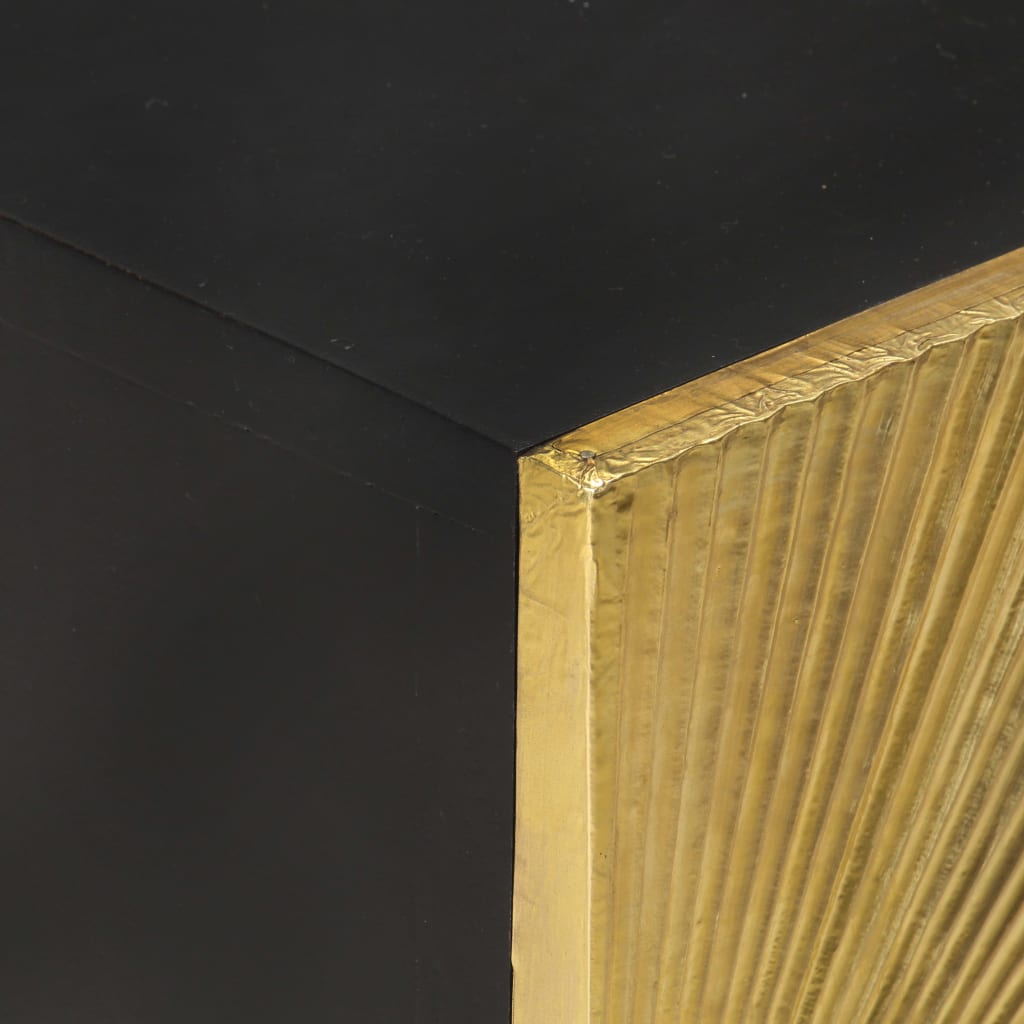 Bedside table with brass front 40x30x50 cm solid mango wood