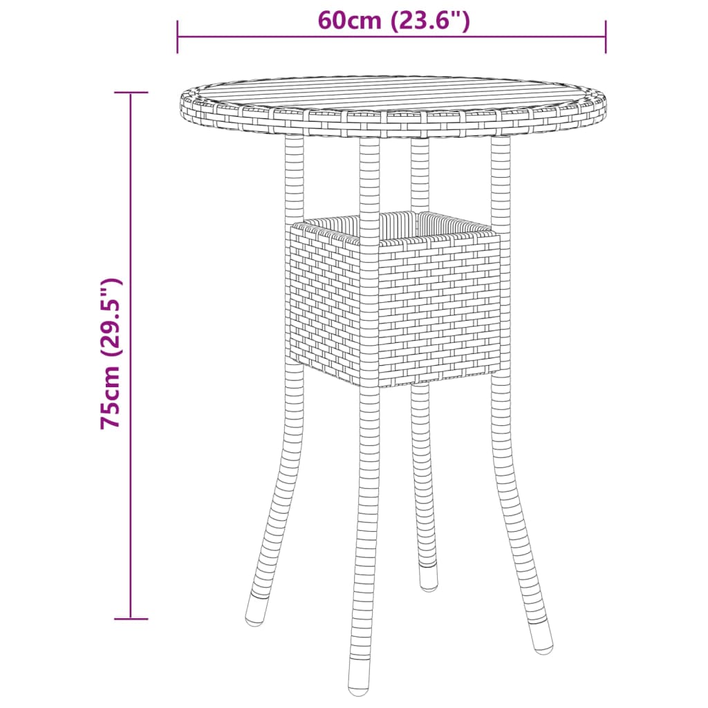 5-tlg. Garten-Lounge-Set Poly Rattan Braun