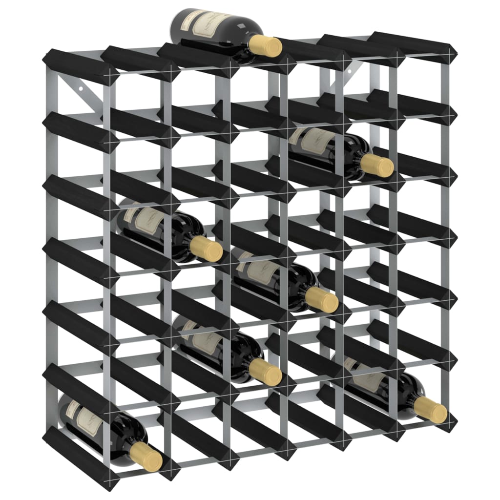 Casier à vin pour 42 bouteilles en bois de pin massif noir