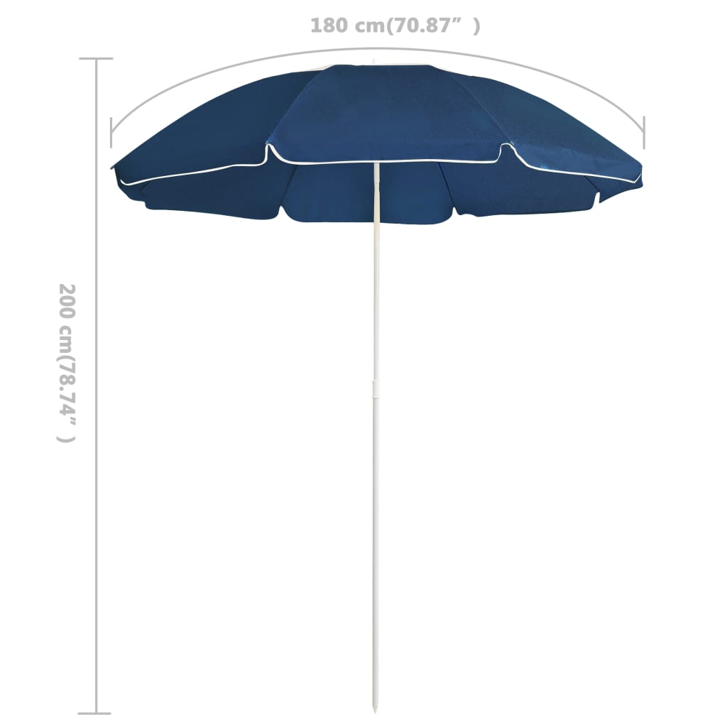 Sonnenschirm mit Stahlmast Blau 180 cm