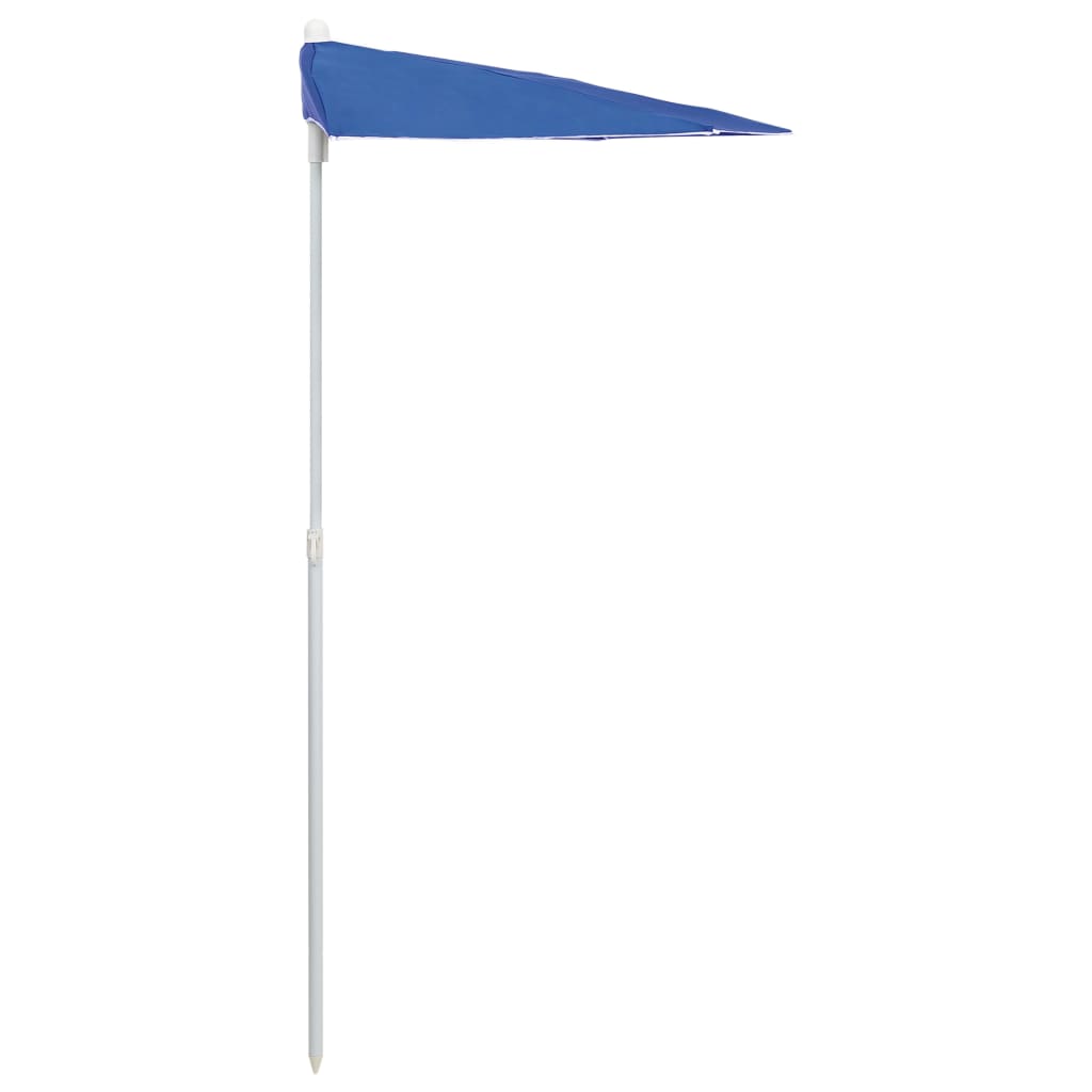 Halb-Sonnenschirm mit Mast 180x90 cm Azurblau