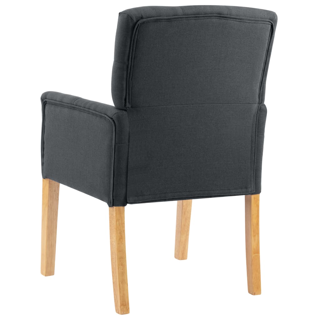 Dining chairs with armrests 2 pcs. Grey fabric