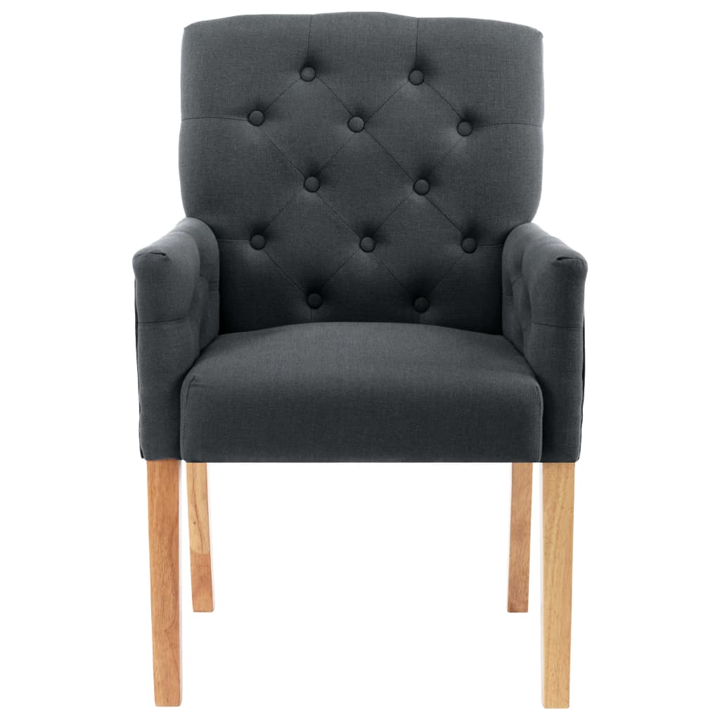 Dining chairs with armrests 4 pcs. Grey fabric
