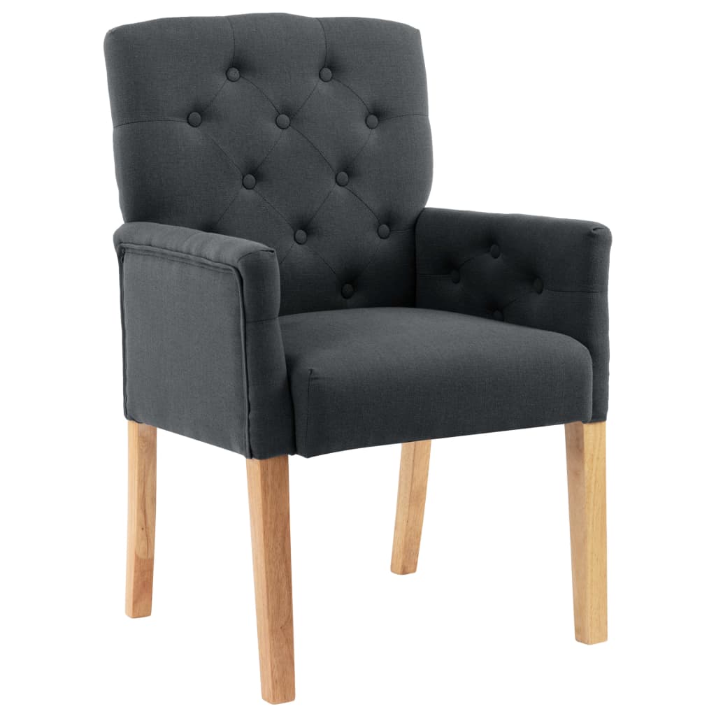 Dining chairs with armrests 4 pcs. Grey fabric