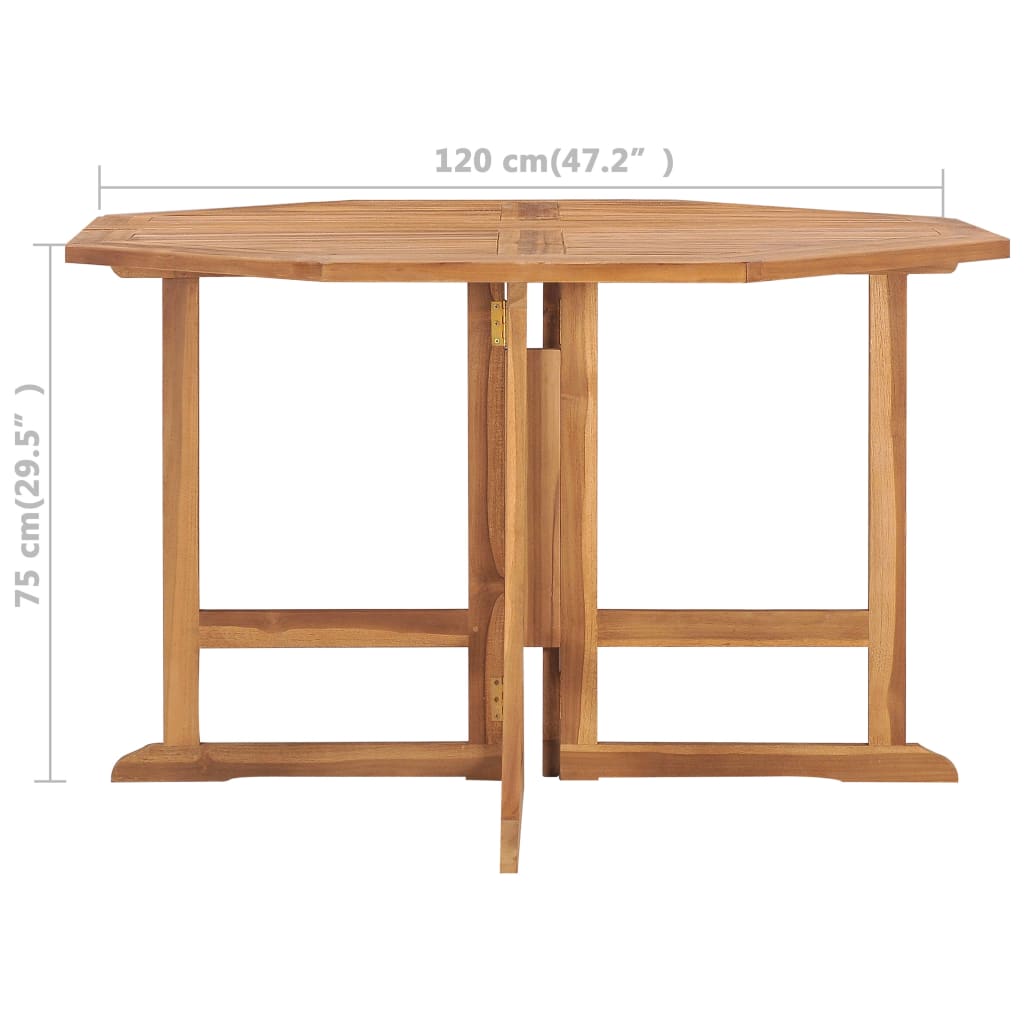 Garten-Esstisch Klappbar 120x120x75 cm Massivholz Teak