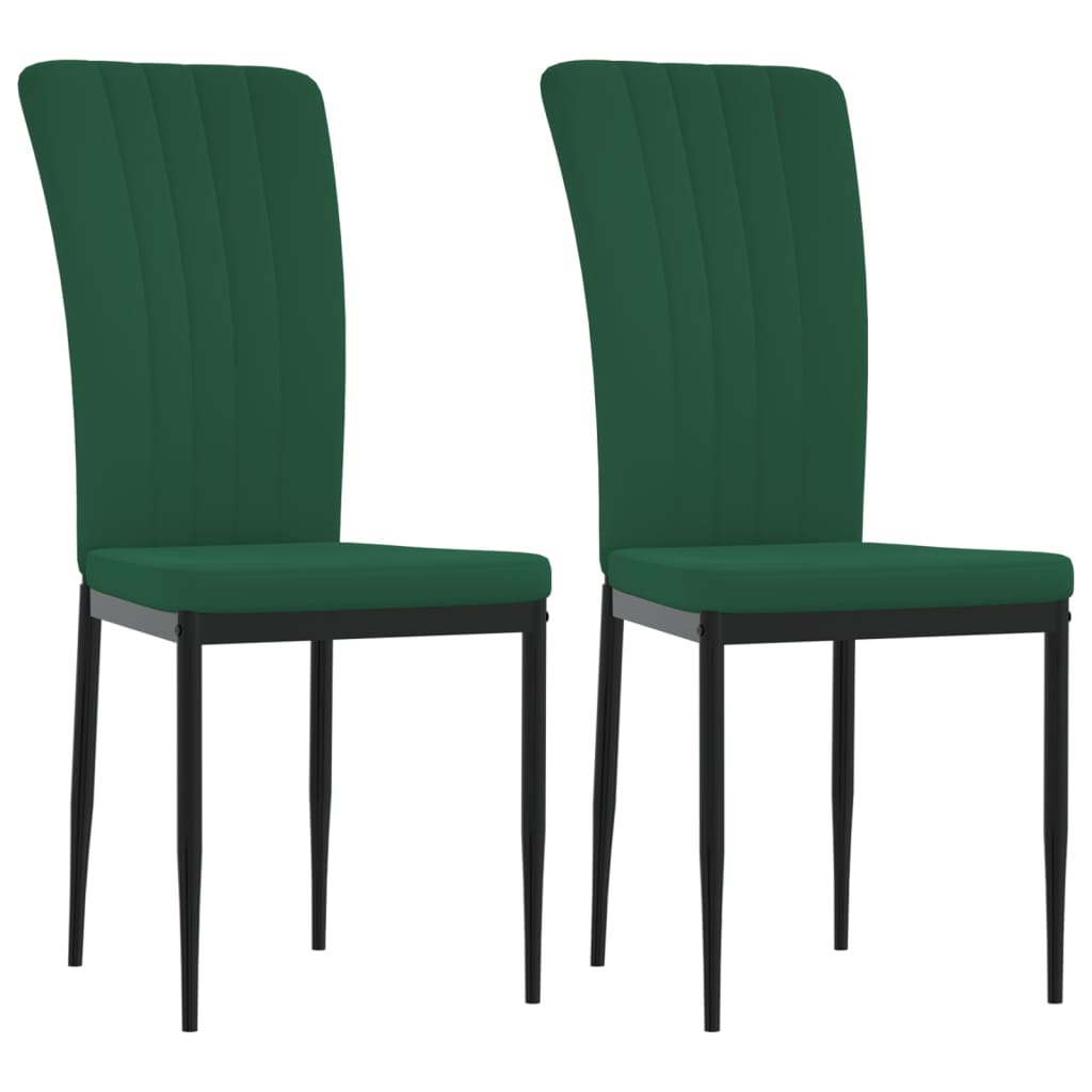 Dining chairs 2 pcs. Dark green velvet