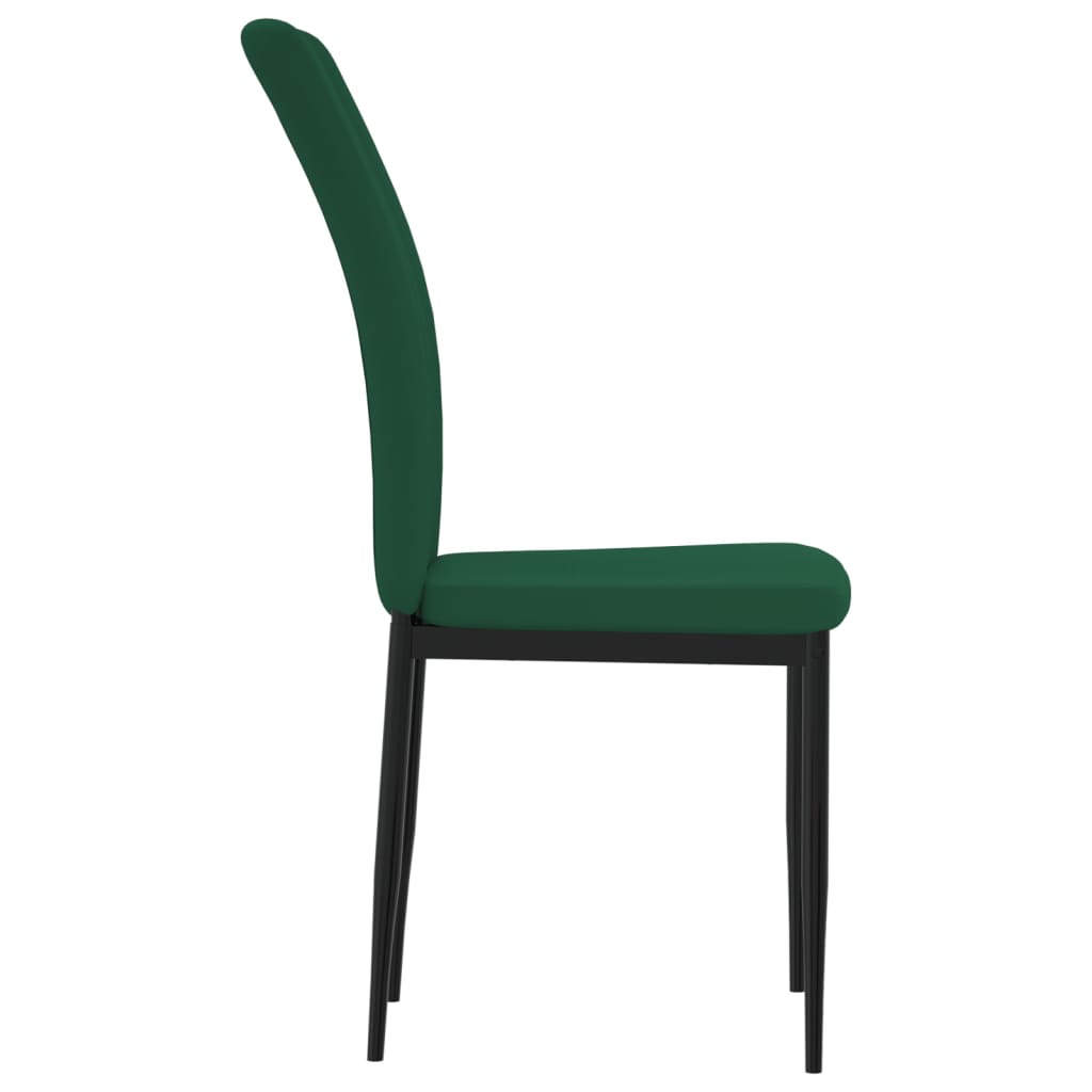 Dining chairs 2 pcs. Dark green velvet