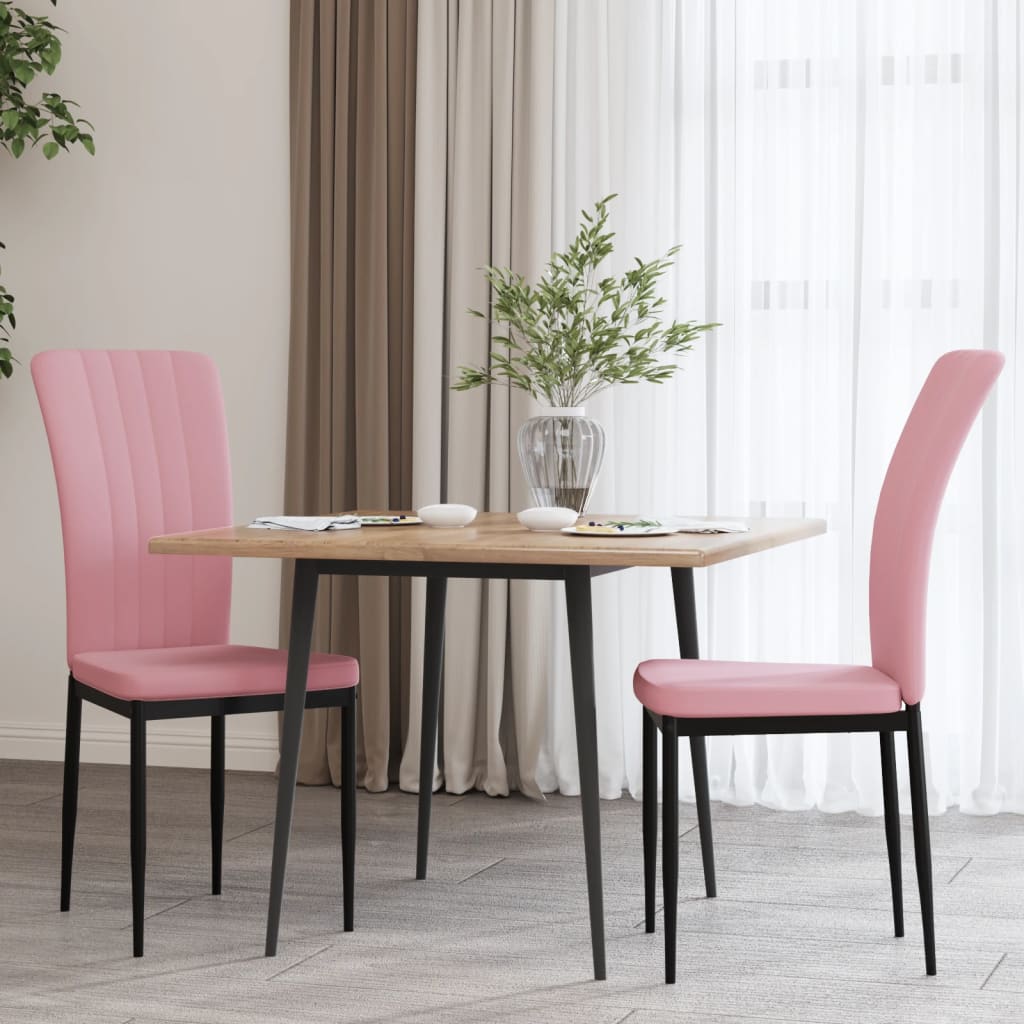 Dining chairs 2 pcs. Pink velvet