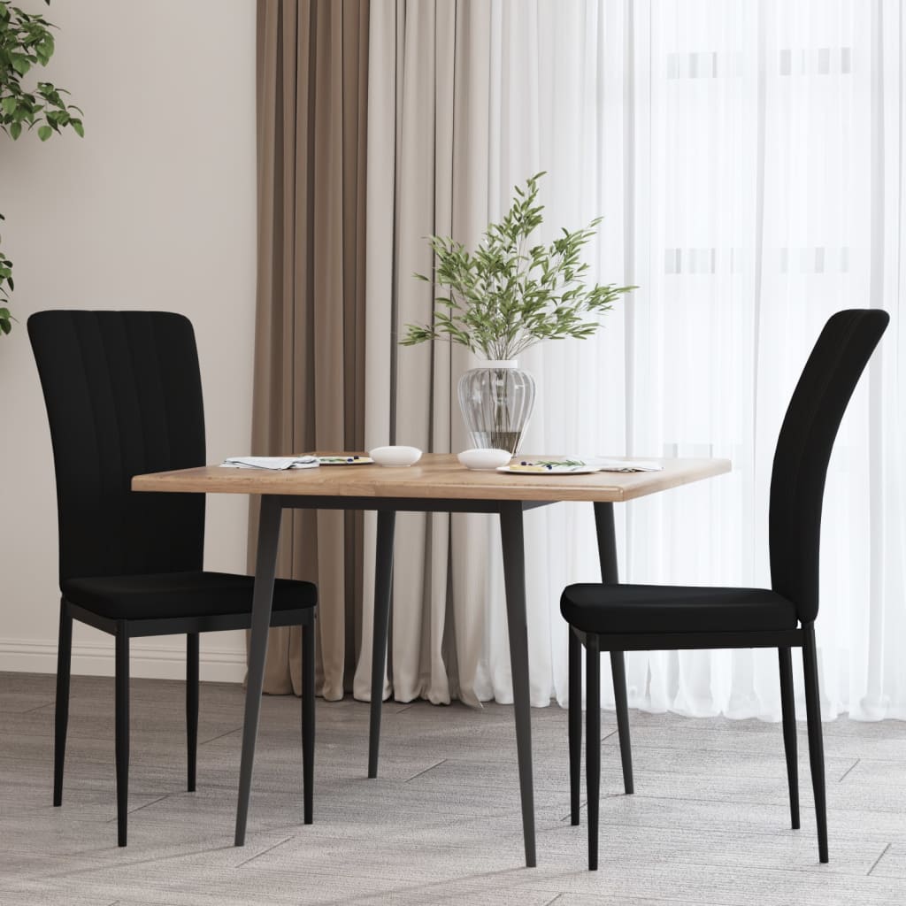 Dining chairs 2 pcs. Black velvet