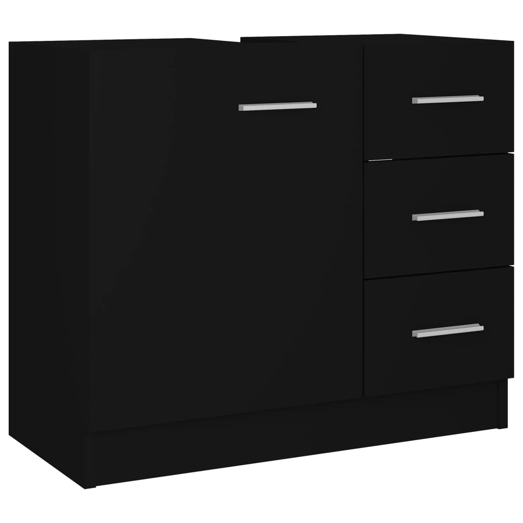 Washbasin Cabinet Black 63x30x54 cm Wood Material