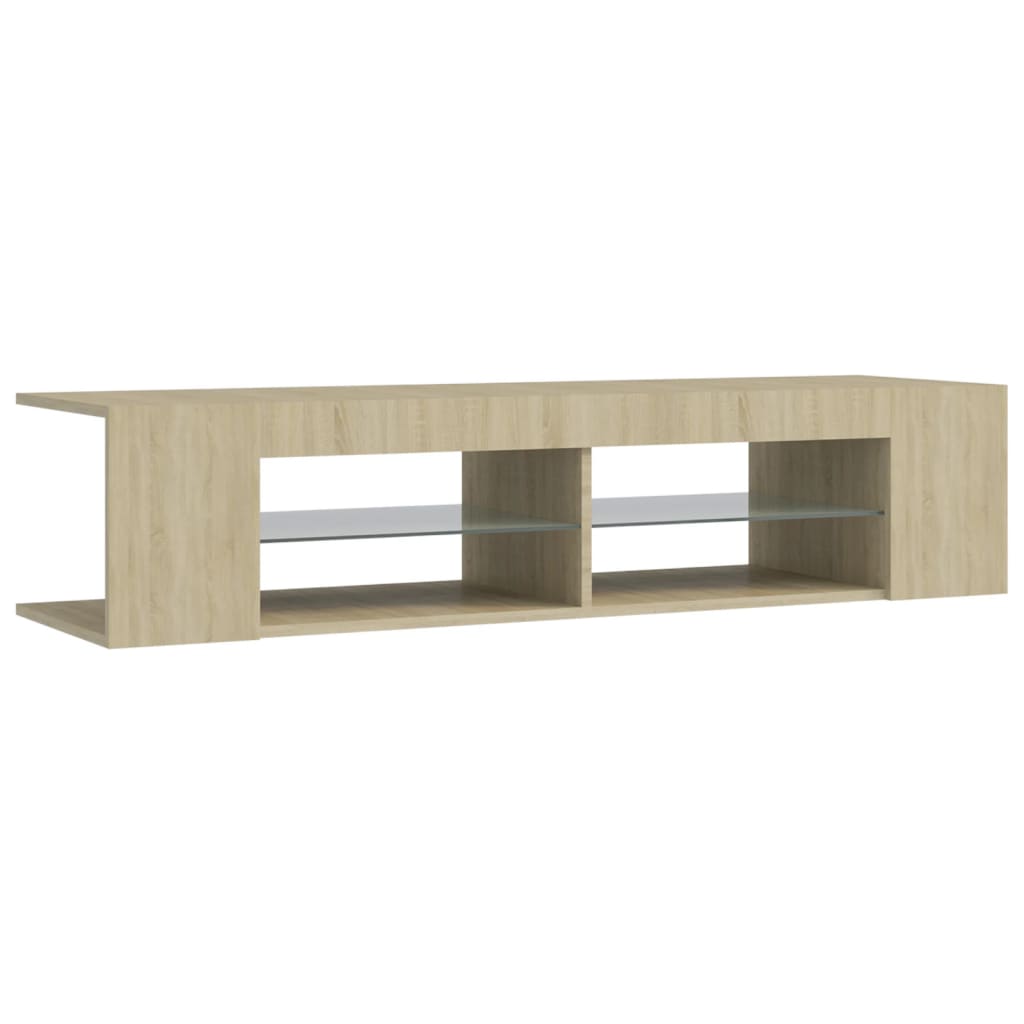 Meuble TV avec lumières LED Chêne Sonoma 135x39x30 cm