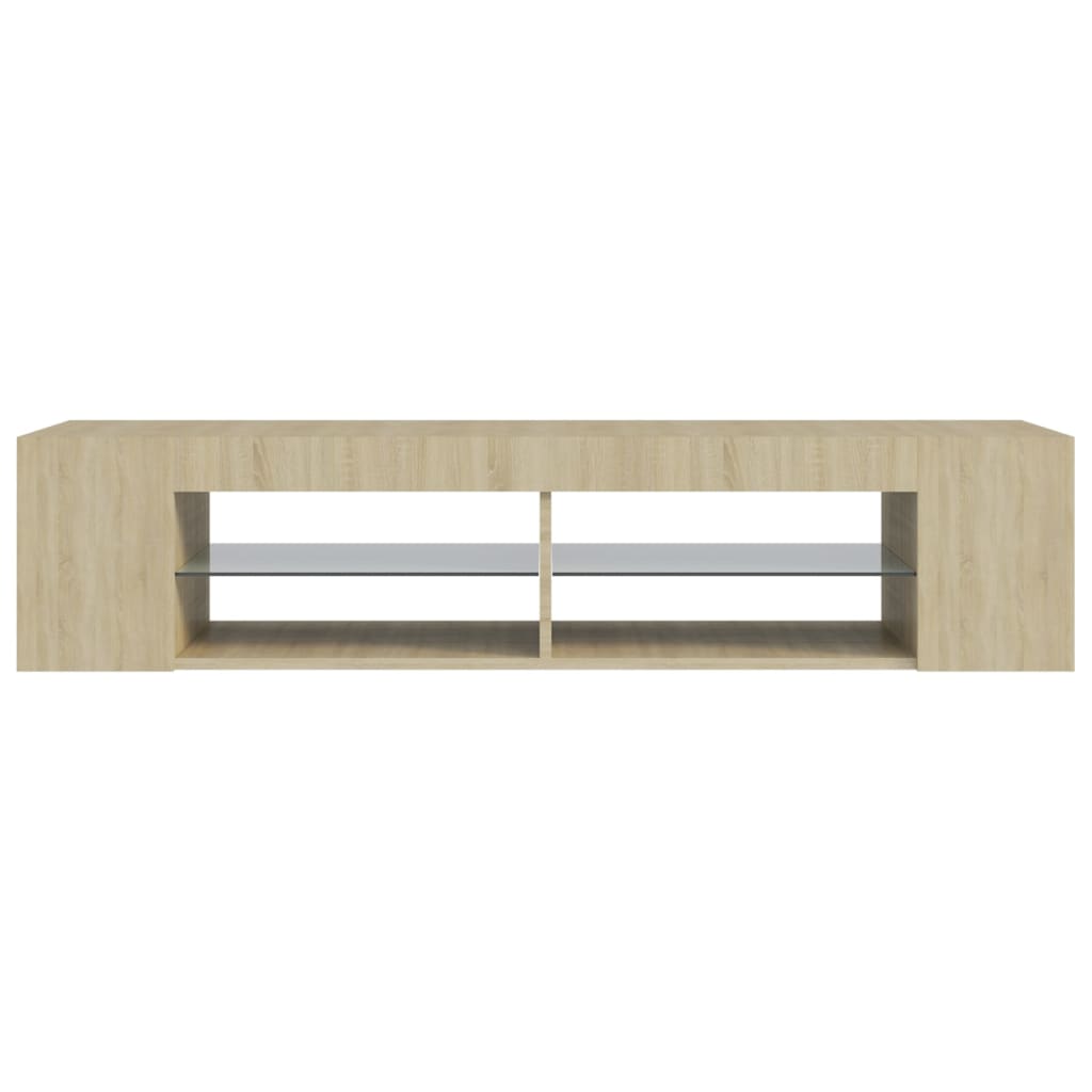 Meuble TV avec lumières LED Chêne Sonoma 135x39x30 cm