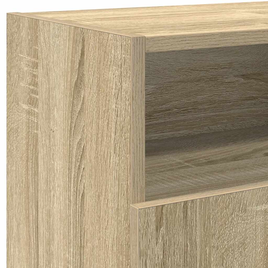 Meuble TV avec lumières LED Chêne Sonoma 120x30x50 cm