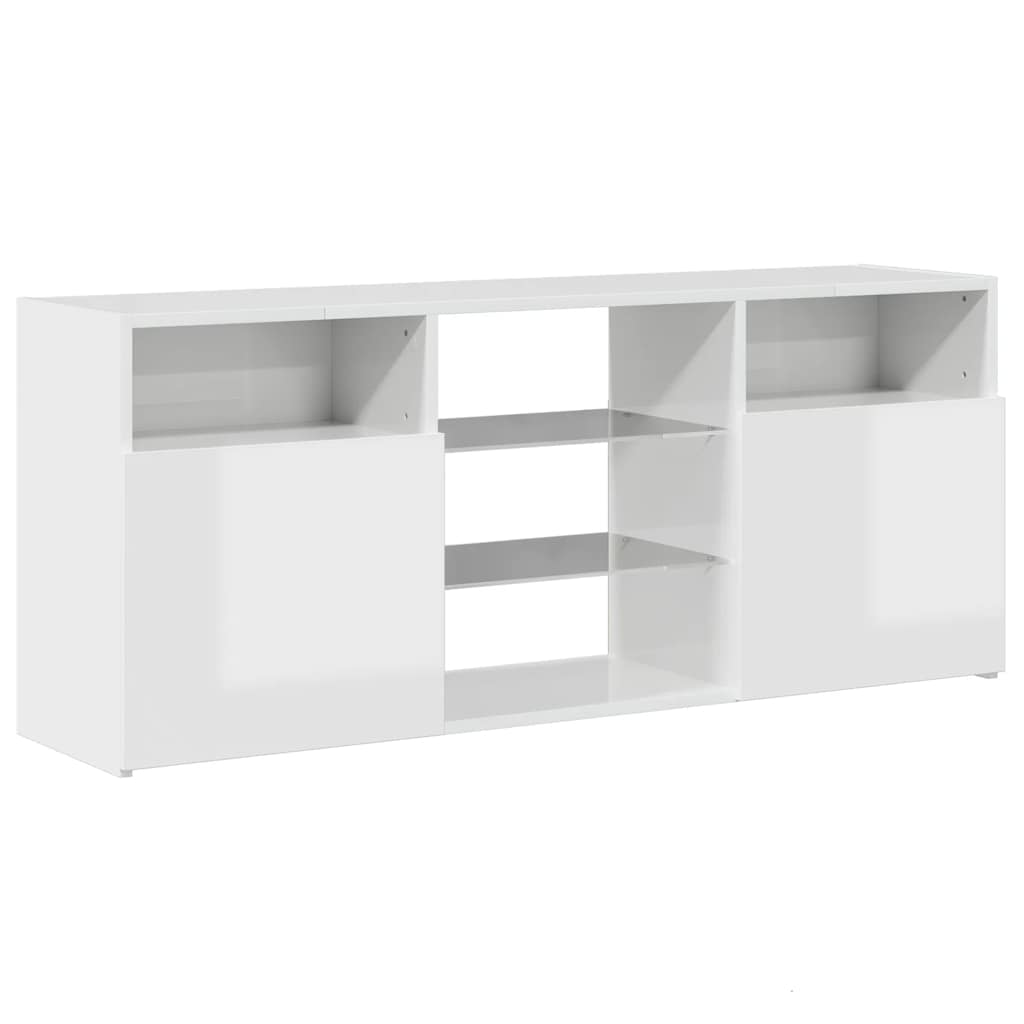 TV-Schrank mit LED-Leuchten Hochglanz-Weiß 120x30x50 cm