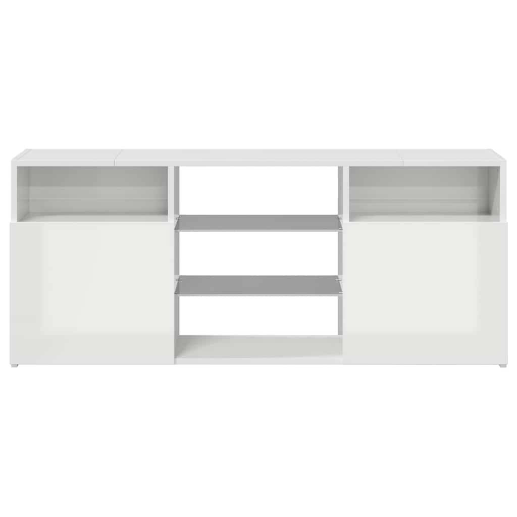 TV-Schrank mit LED-Leuchten Hochglanz-Weiß 120x30x50 cm