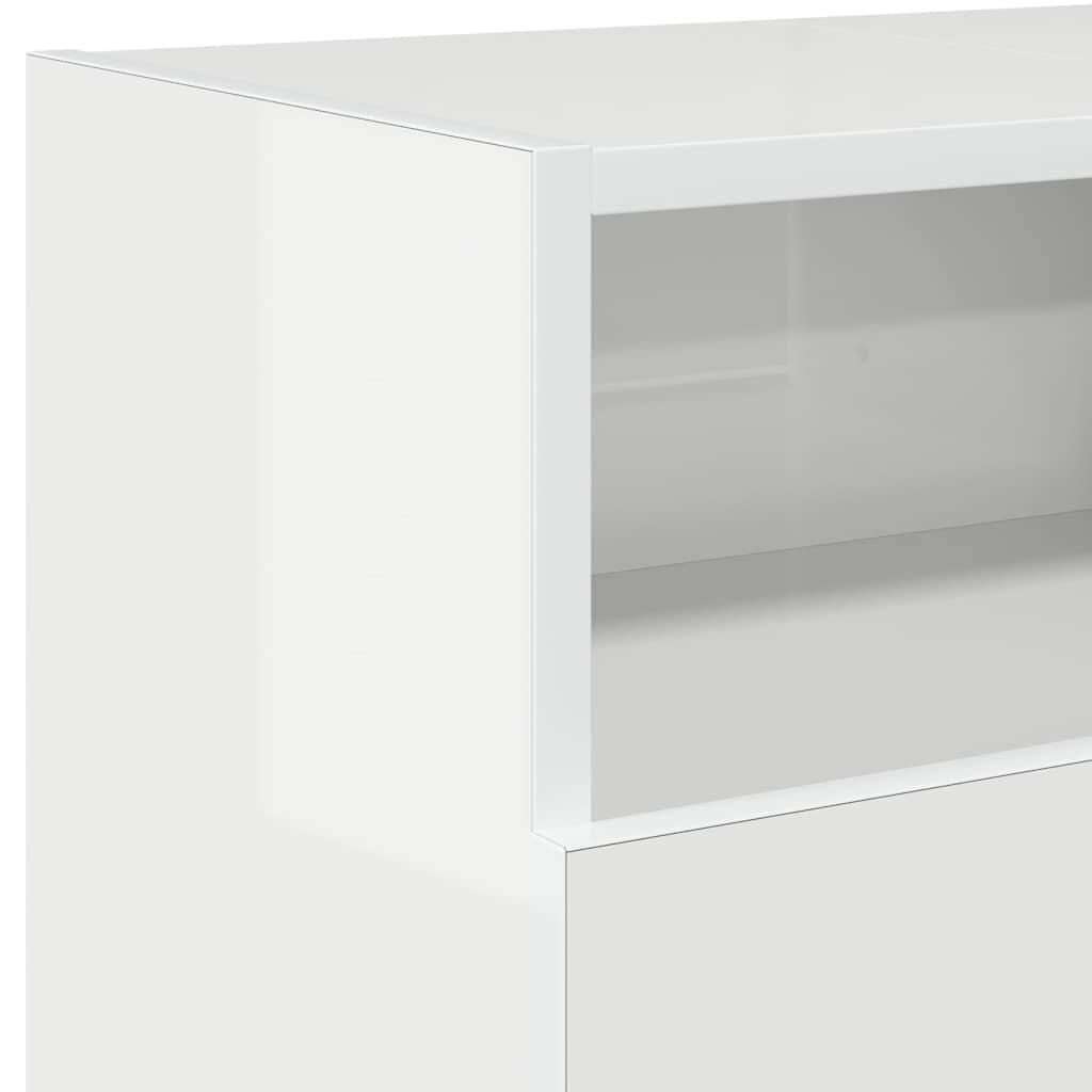 TV-Schrank mit LED-Leuchten Hochglanz-Weiß 120x30x50 cm