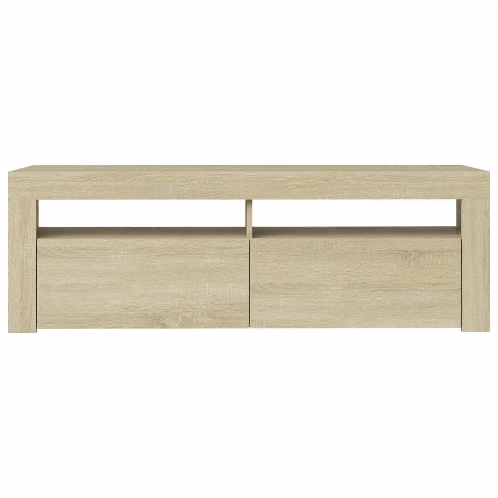 Meuble TV avec lumières LED Chêne Sonoma 120x35x40 cm