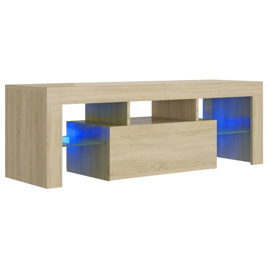 Meuble TV avec lumières LED Chêne Sonoma 120x35x40 cm
