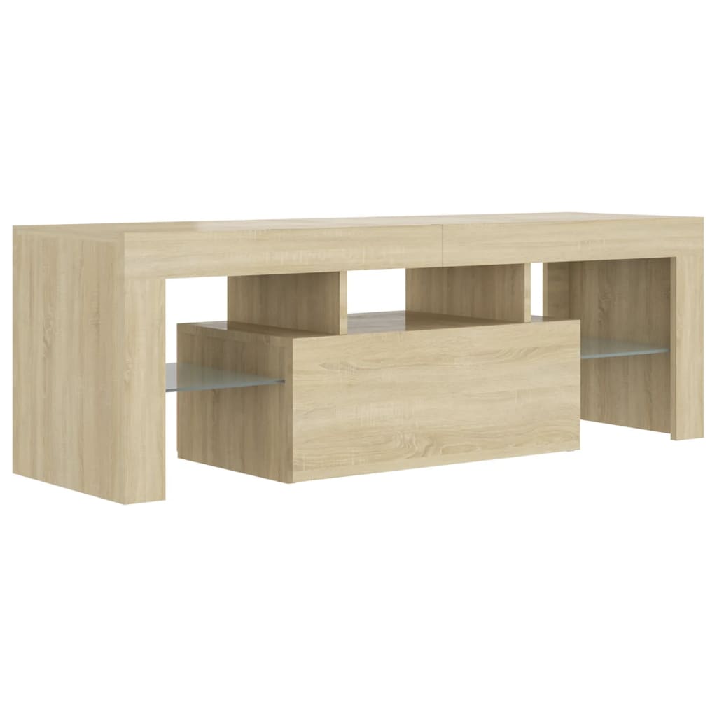 Meuble TV avec lumières LED Chêne Sonoma 120x35x40 cm