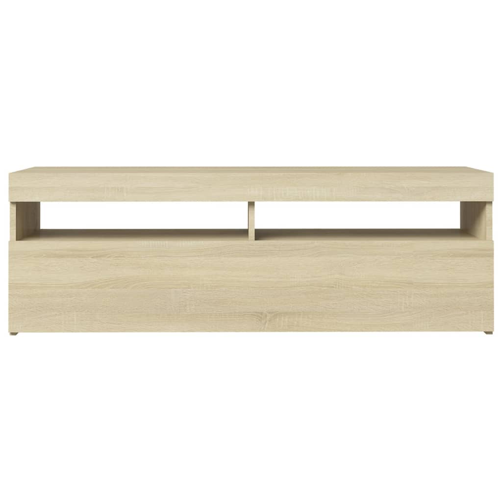 Meuble TV avec lumières LED Chêne Sonoma 120x35x40 cm