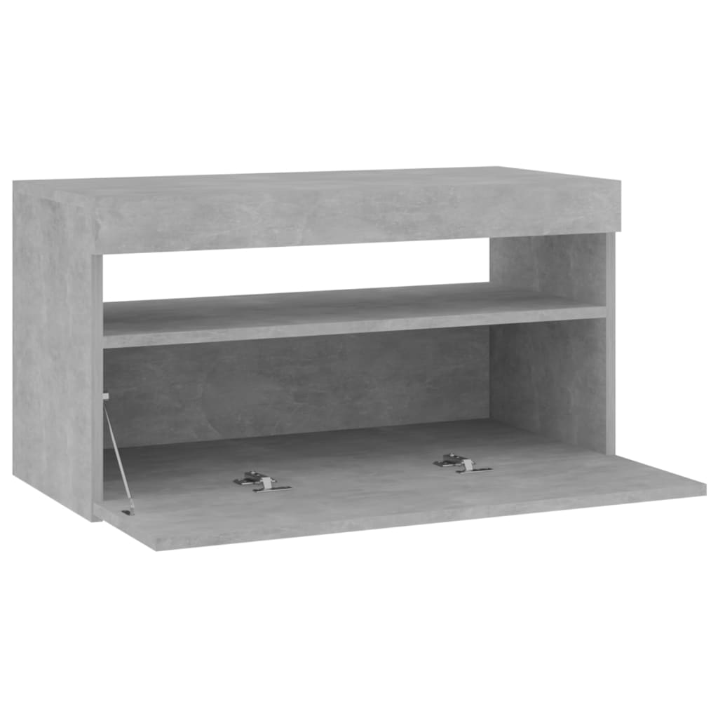 TV cabinet with LED lights concrete grey 75x35x40 cm