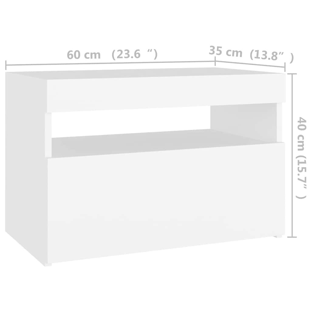 TV-Schrank mit LED-Leuchten Weiß 60x35x40 cm