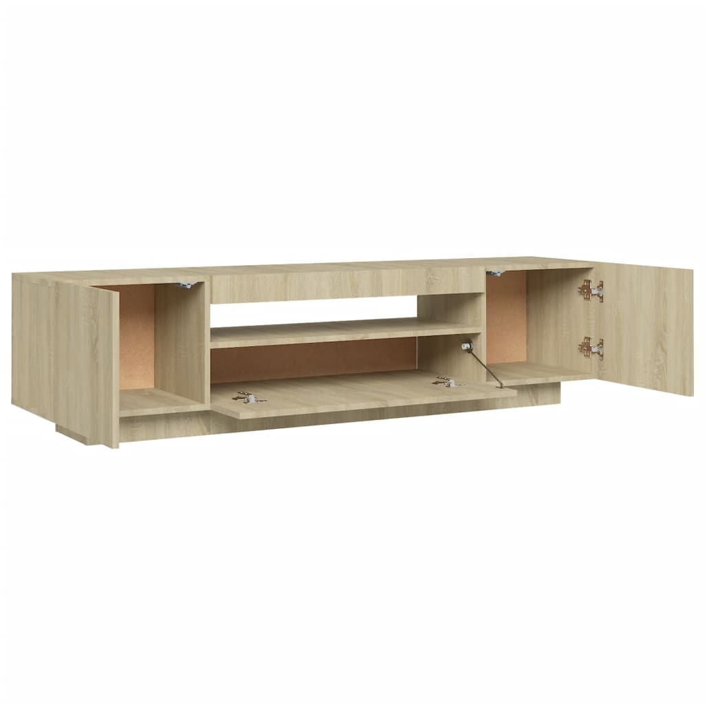 Meuble TV avec lumières LED Chêne Sonoma 160x35x40 cm