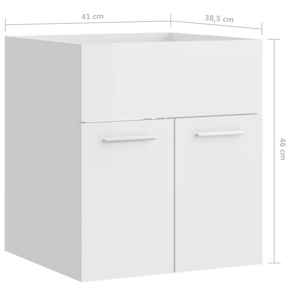 washbasin base cabinet high-gloss white 41x38.5x46cm