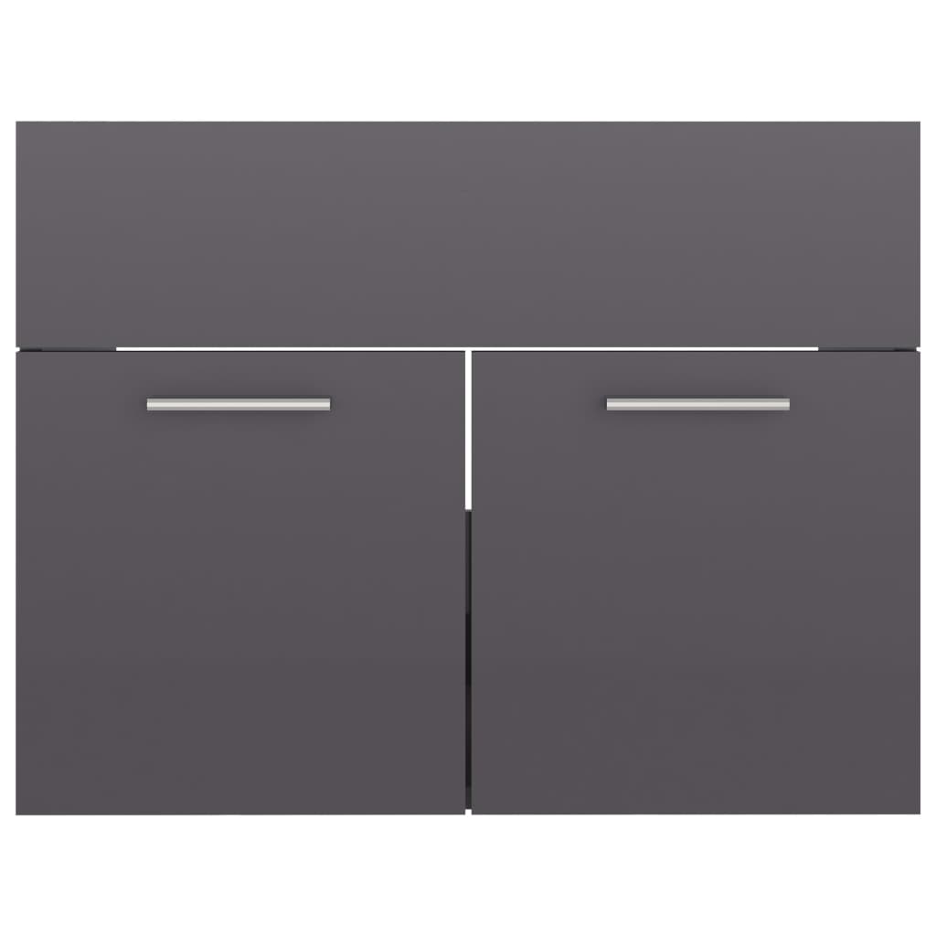 Waschbeckenunterschrank Hochglanz-Grau 60x38,5x46cm