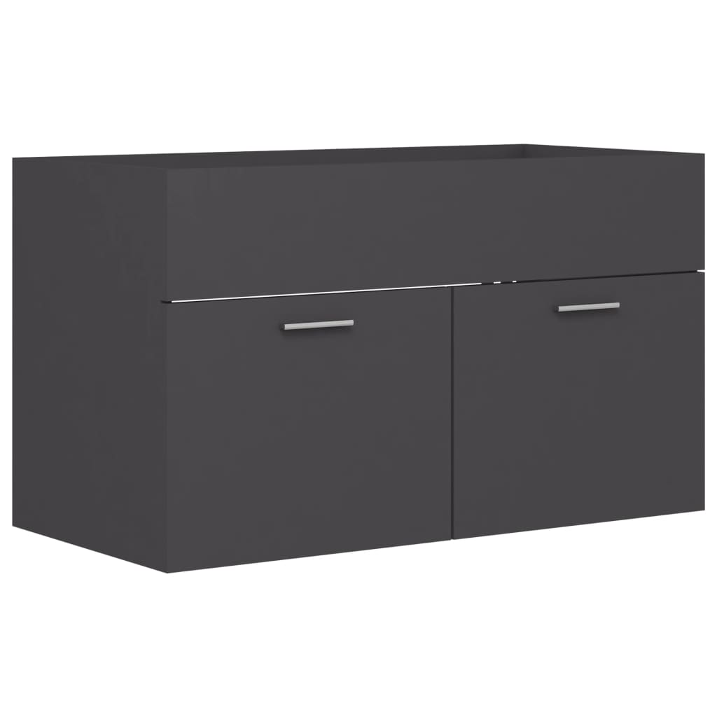 Waschbeckenunterschrank Grau 80x38,5x46 cm Holzwerkstoff