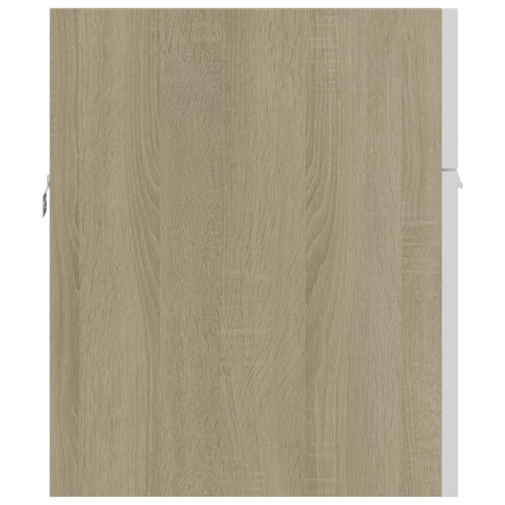 Washbasin Cabinet White Sonoma Oak 90x38.5x46 cm