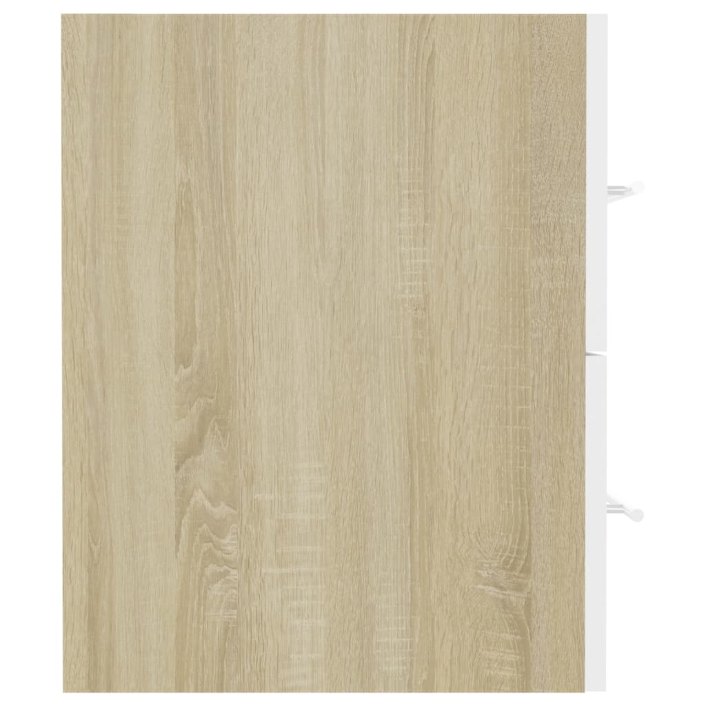 Waschbeckenunterschrank Weiß Sonoma-Eiche 41x38,5x48 cm