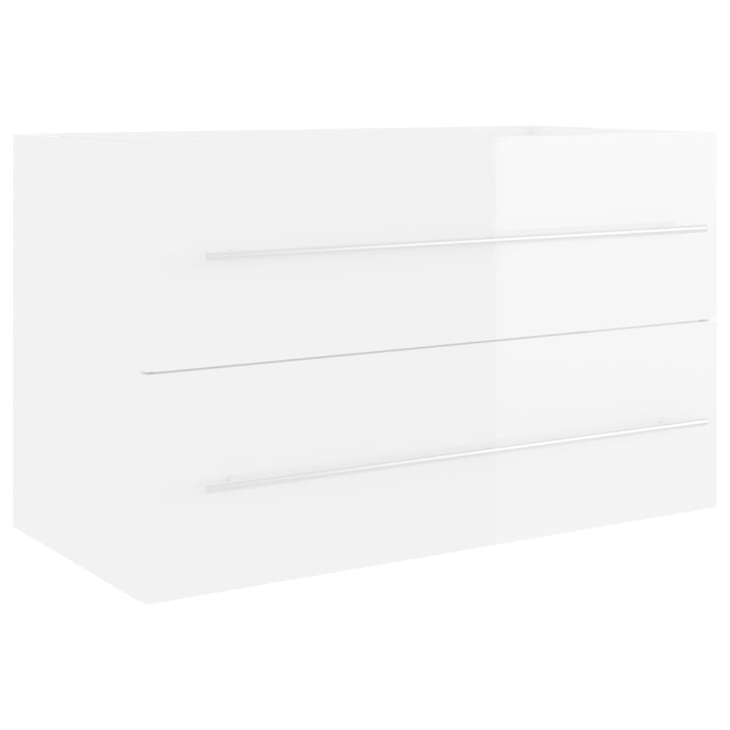 Waschbeckenunterschrank Hochglanz-Weiß 80x38,5x48 cm