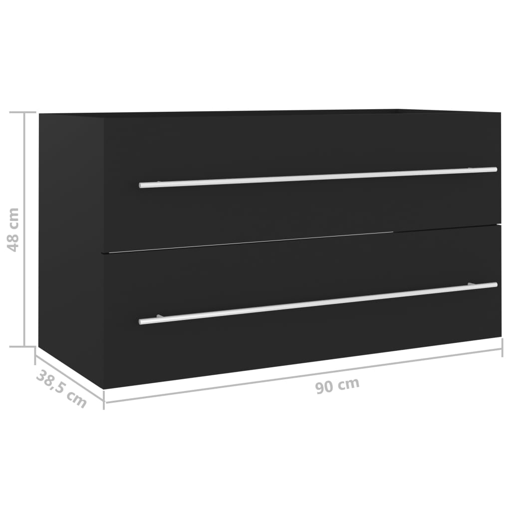 Waschbeckenunterschrank Grau 90x38,5x48 cm Holzwerkstoff