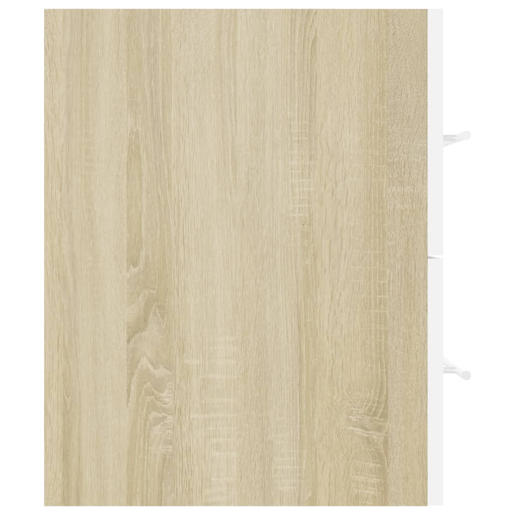 Waschbeckenunterschrank Weiß Sonoma-Eiche 90x38,5x48 cm
