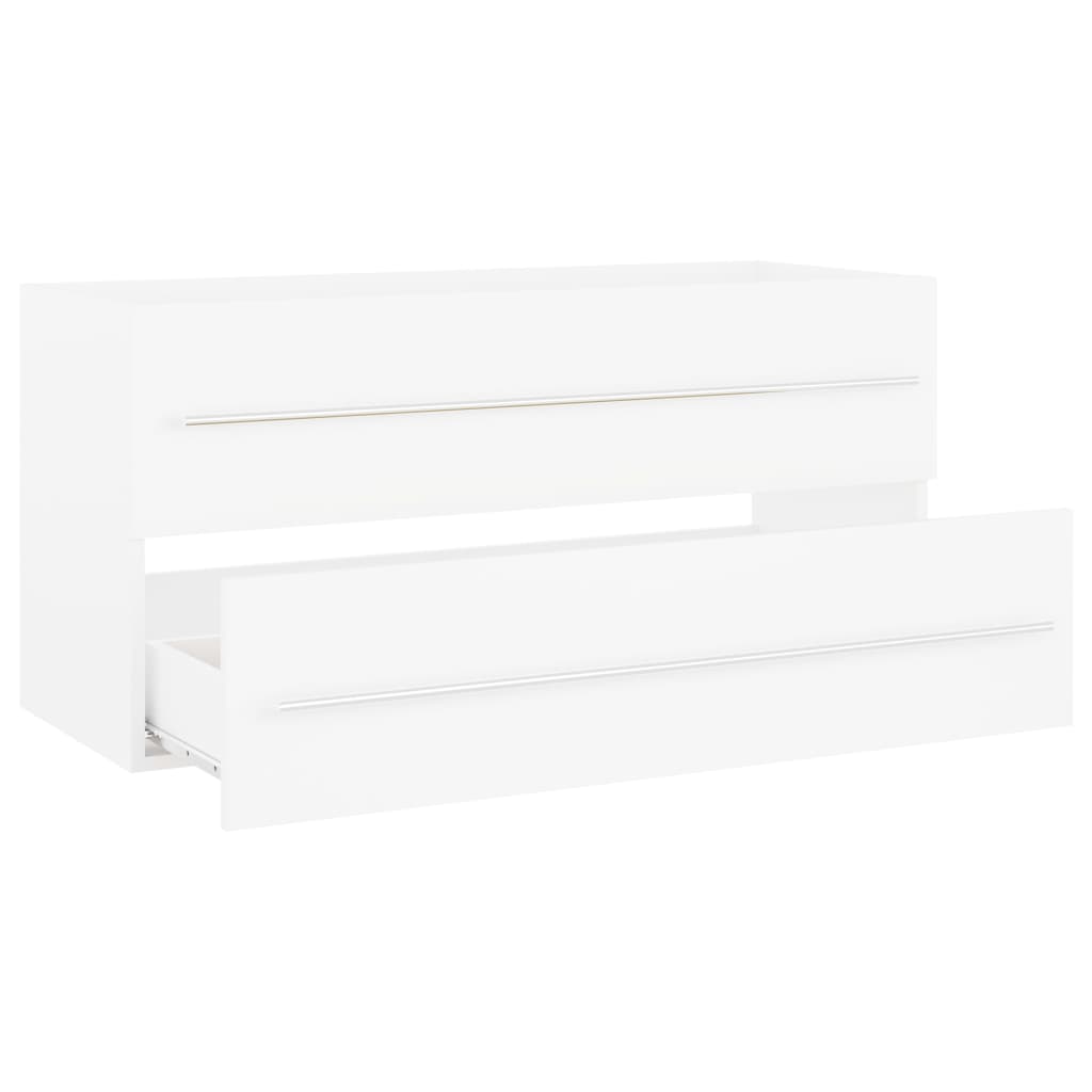 Washbasin Cabinet White 100x38.5x48 cm Wood Material