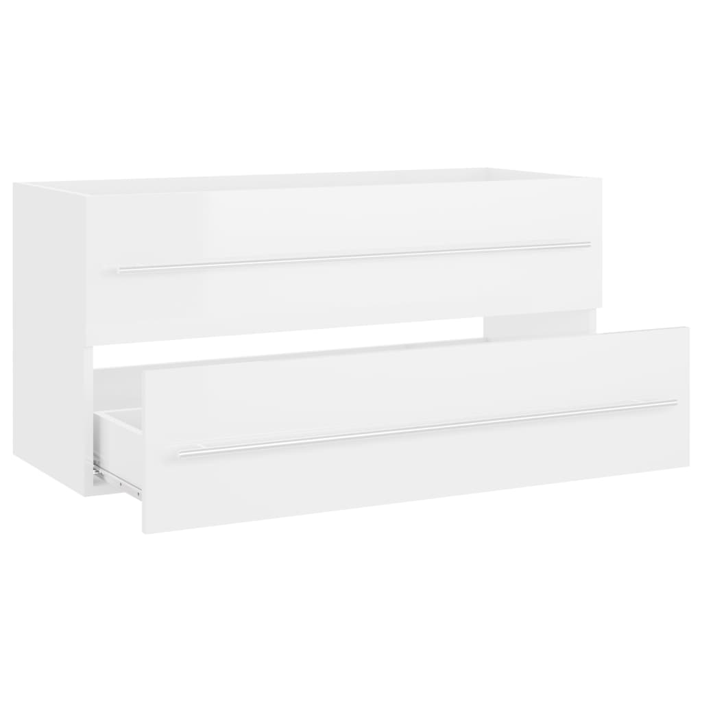 Waschbeckenunterschrank Hochglanz-Weiß 100x38,5x48 cm