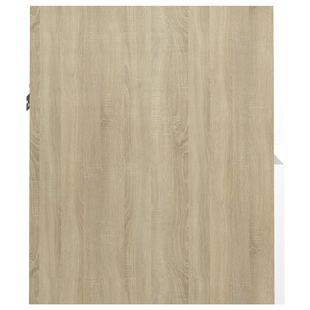 Waschbeckenunterschrank Weiß Sonoma-Eiche 41x38,5x45 cm