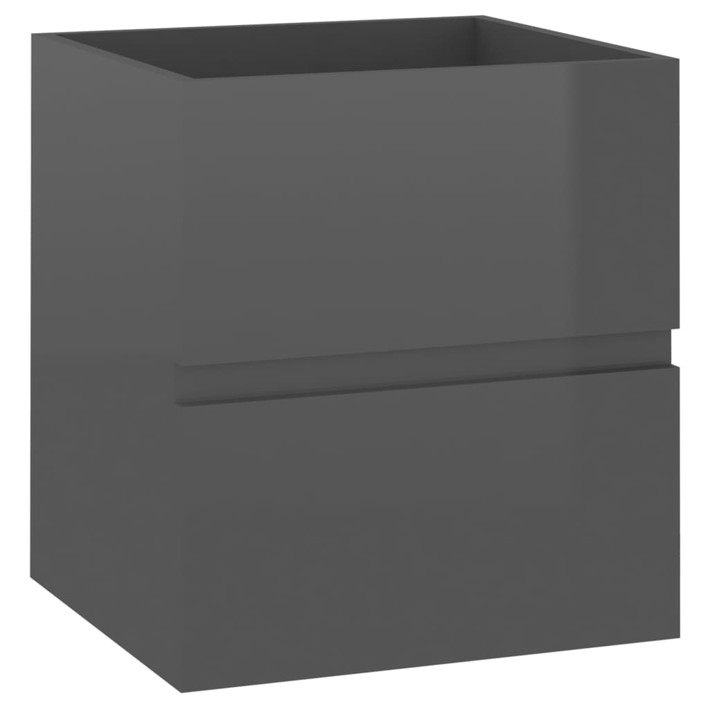 Waschbeckenunterschrank Hochglanz-Grau 41x38,5x45 cm