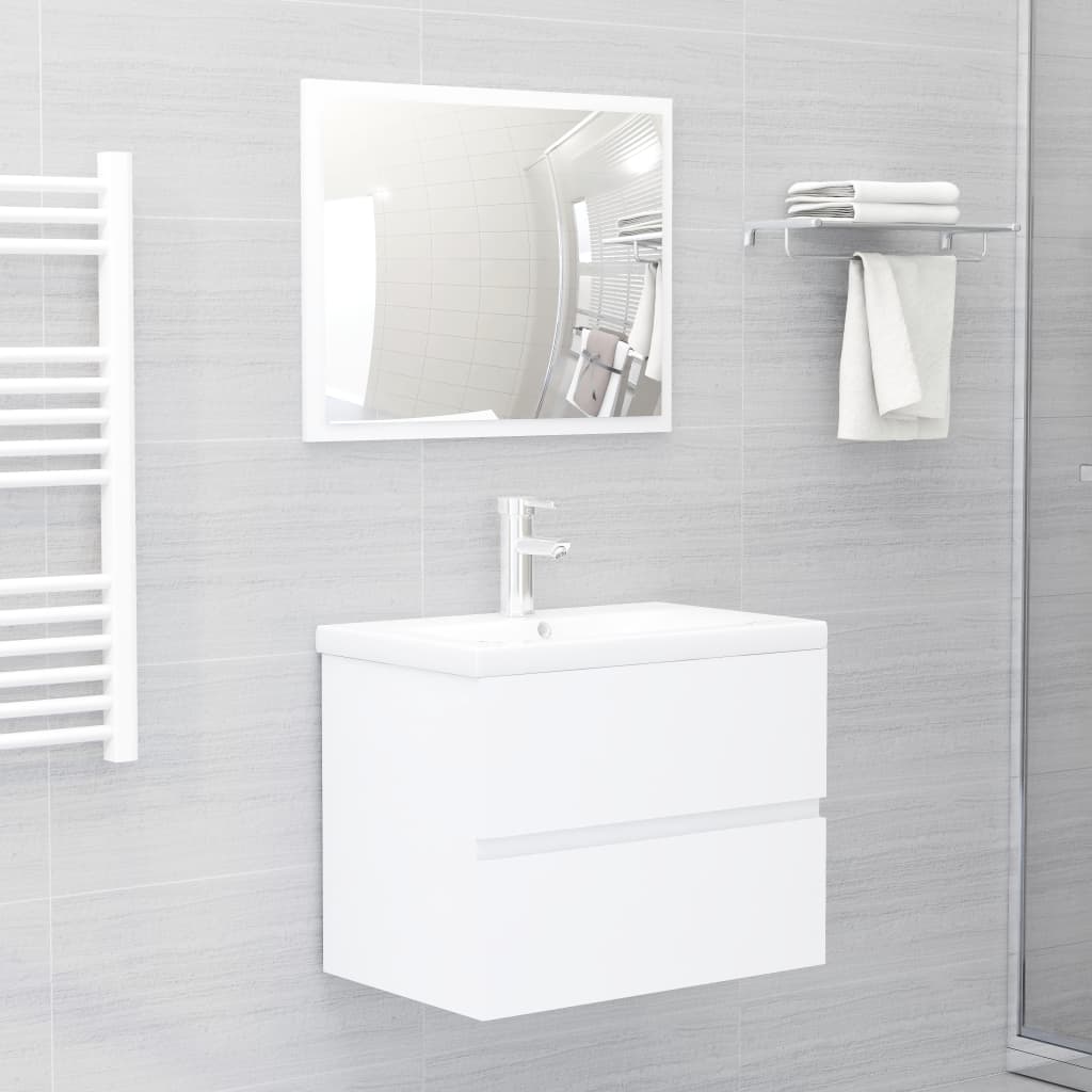 Washbasin Cabinet White 60x38.5x45 cm Wood Material