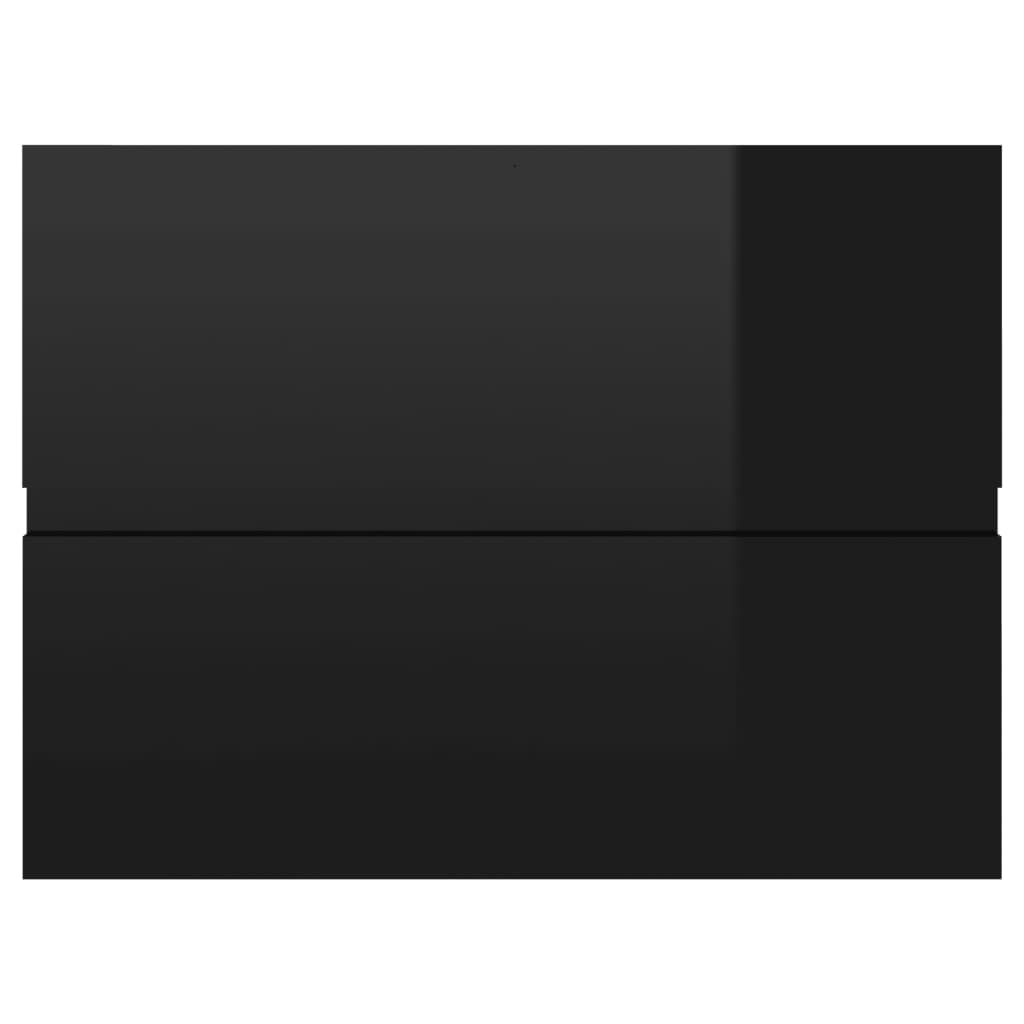 Waschbeckenunterschrank Hochglanz-Schwarz 60x38,5x45 cm