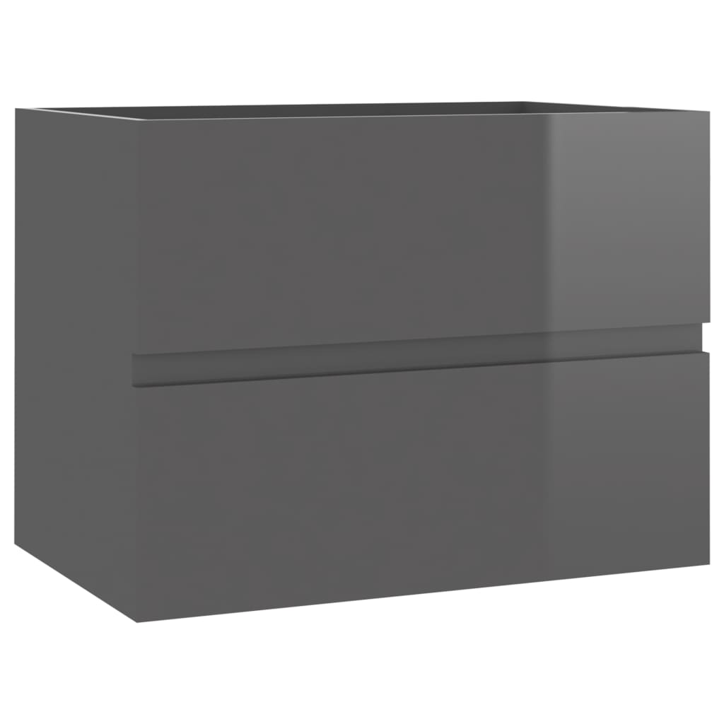 Waschbeckenunterschrank Hochglanz-Grau 60x38,5x45 cm