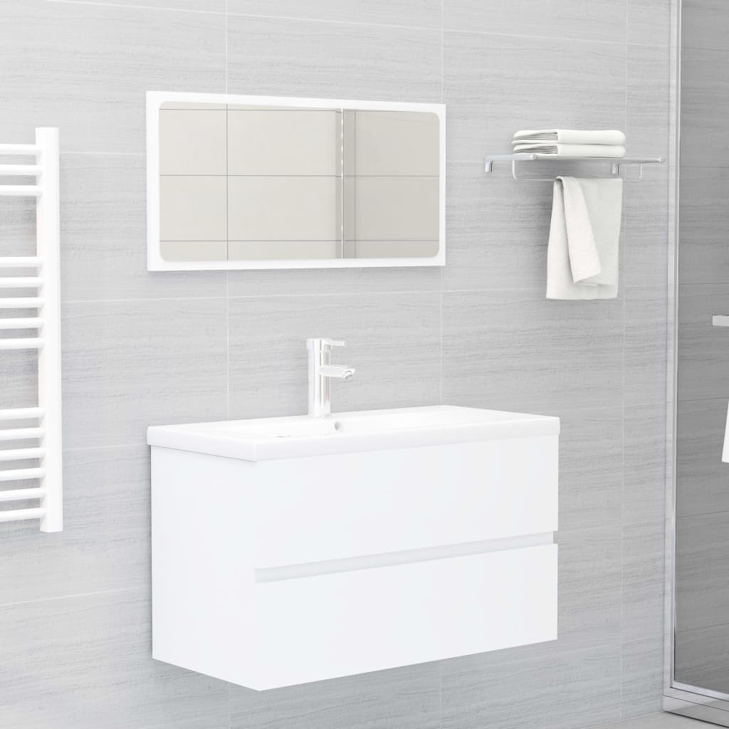 Washbasin Cabinet White 80x38.5x45 cm Wood Material