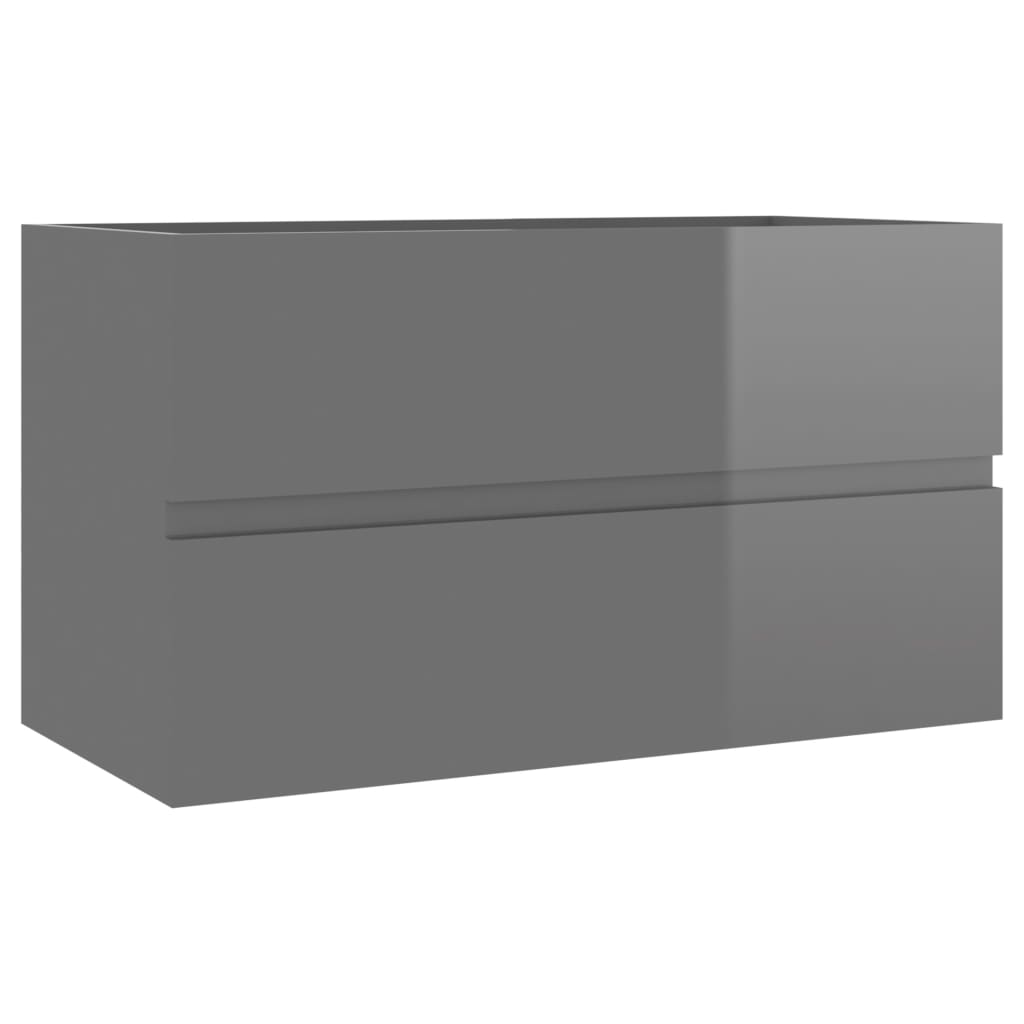 Waschbeckenunterschrank Hochglanz-Grau 80x38,5x45 cm