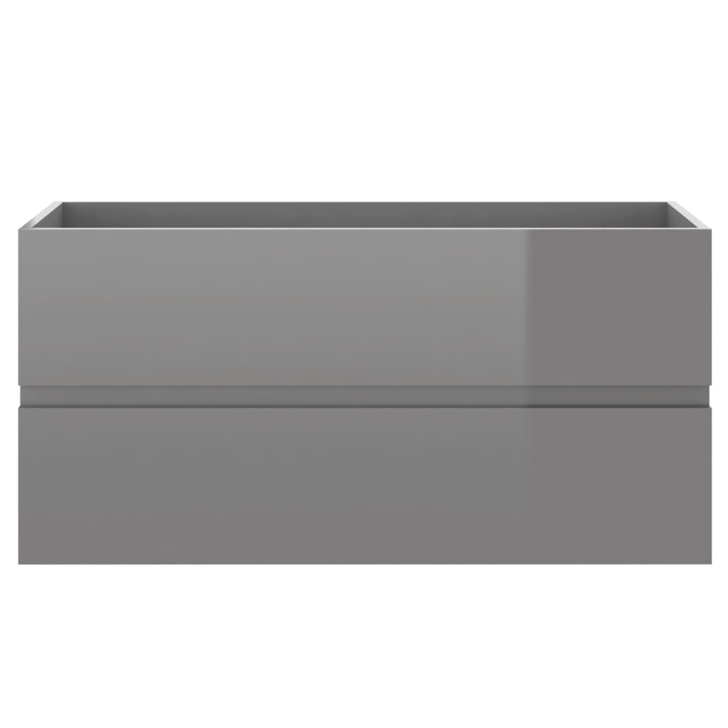 Waschbeckenunterschrank Hochglanz-Grau 90x38,5x45cm
