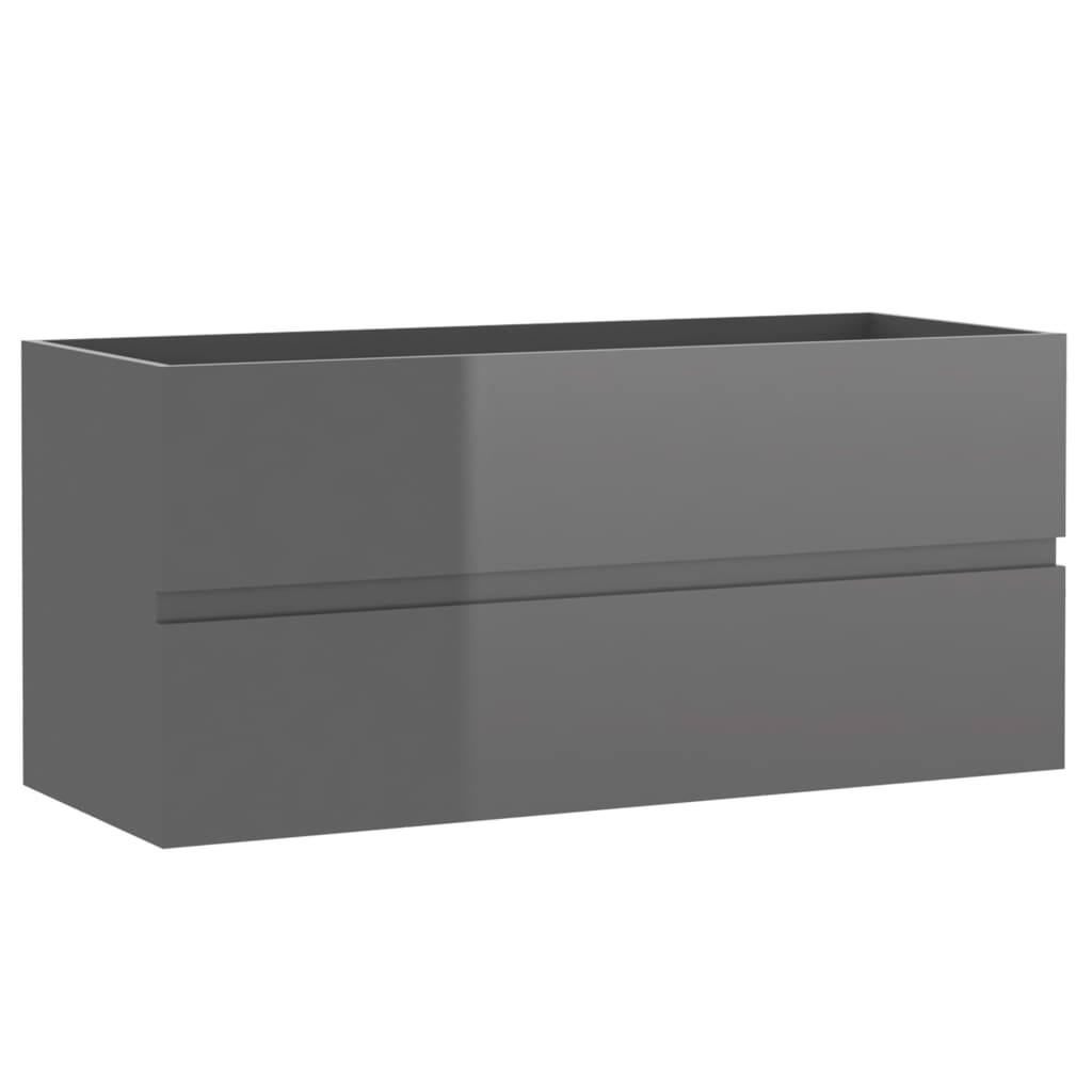 Waschbeckenunterschrank Hochglanz-Grau 100x38,5x45 cm