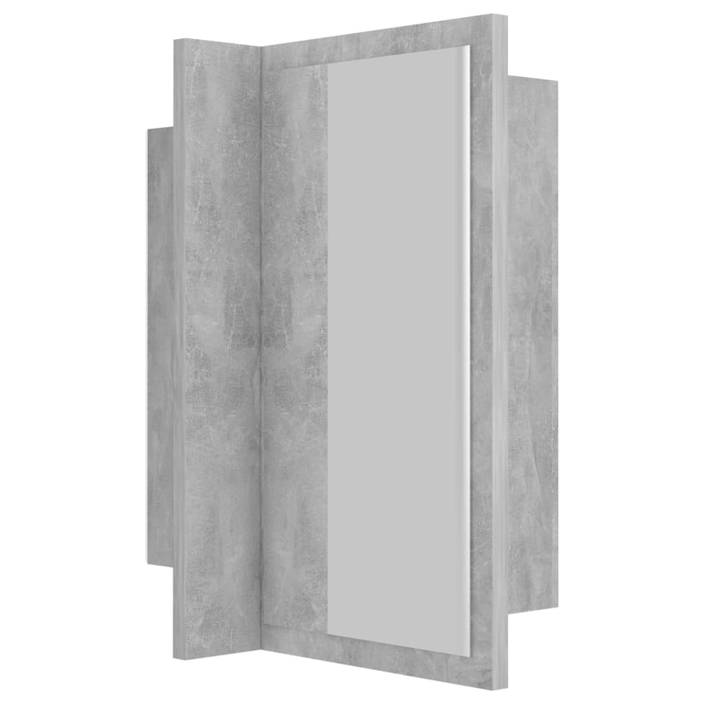 Armoire de toilette LED avec miroir de salle de bain gris béton 40x12x45 cm acrylique