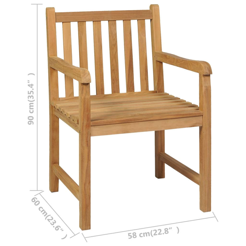 5-teiliges Garten-Ess-Set 150 x 90 cm Massivholz Teak