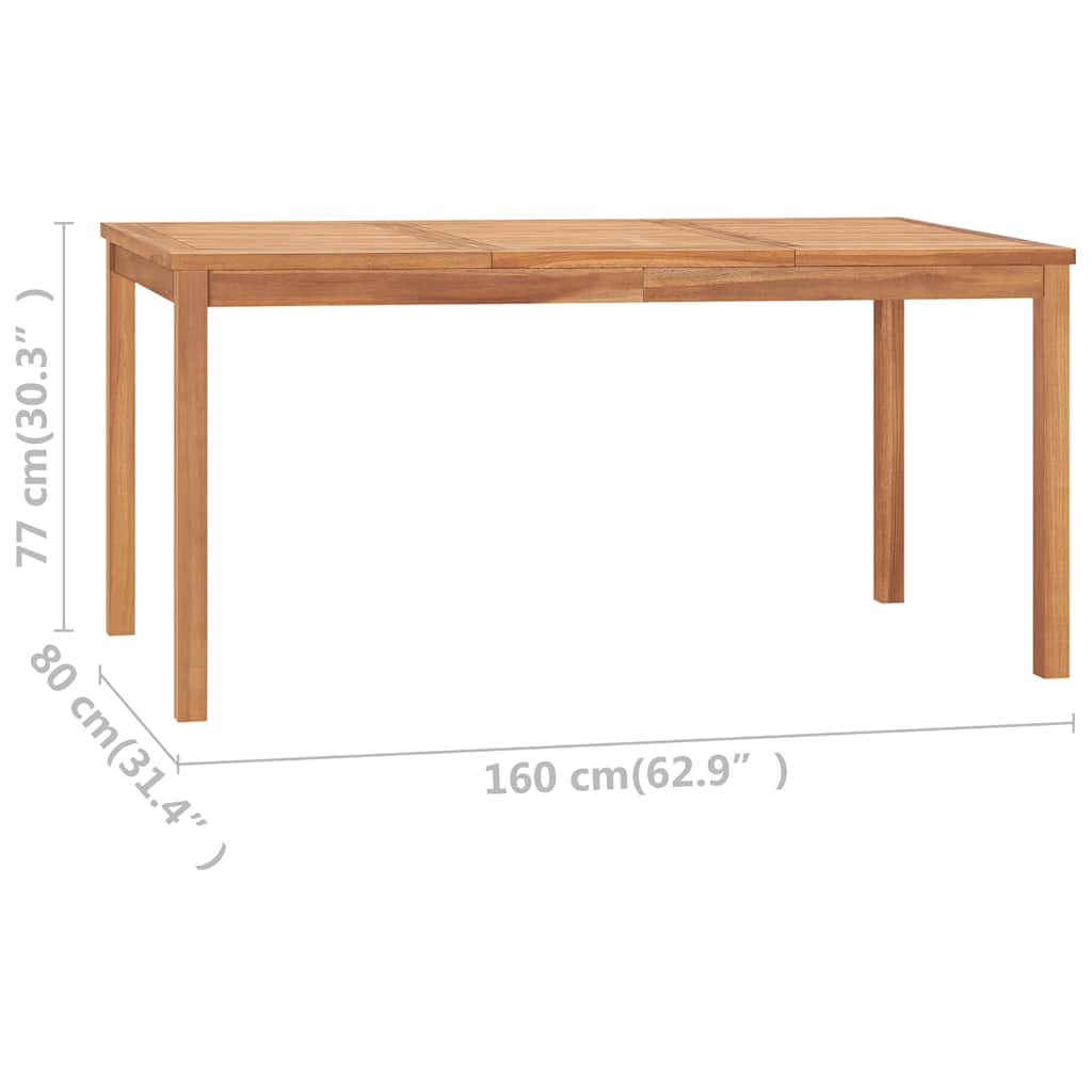 5-teiliges Garten-Ess-Set 160 x 80 cm Massivholz Teak