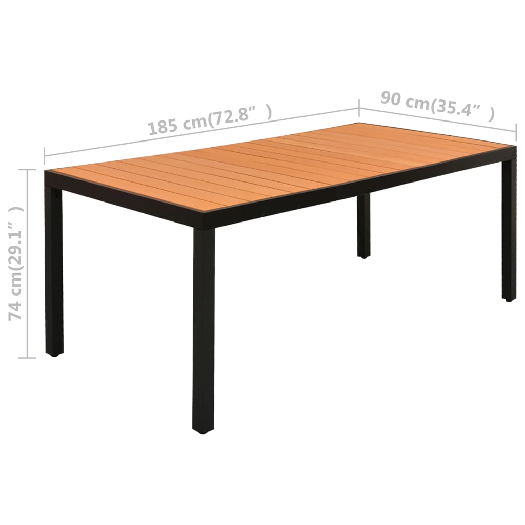 7-tlg. Garten-Essgruppe Schwarz und Braun